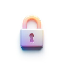 minimalistic lock icon on white background