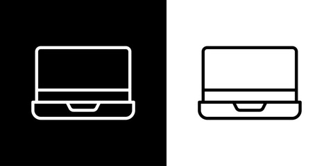 Laptop icon. Business icon. Online business. Black icon. Silhouette icon