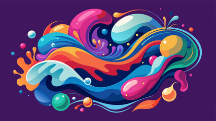 Wall Mural - Abstract colorful liquid fluid composition with trendy design. Vector illustration EPS10