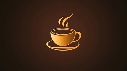 Wall Mural - A stylized coffee cup icon with swirling steam, ideal for use in coffee shop menus or logos.