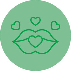 Sticker - Lips Kiss Icon Design