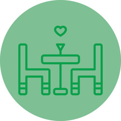 Sticker - Romantic Dinner Icon Design