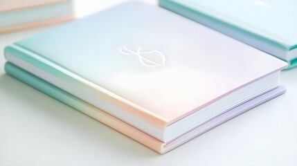 Wall Mural - Pastel Gradient Notebook with Embossed Symbol