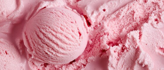 Wall Mural - Texture pink strawberry ice cream background