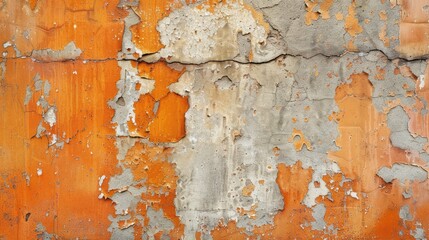 Aged orange textured concrete wall