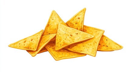 Illustration of Tortilla Chips or Nachos isolated white background.