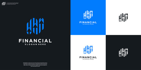 Poster - finance management financial vector logo design template.