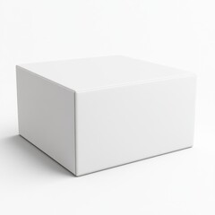 Wall Mural - a 3d rendering of a sealed white box with smooth edges, ready for product packaging, isolated on a w