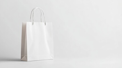 Wall Mural - a clean, minimalistic paper bag mockup, standing upright with subtle crinkles and a smooth surface