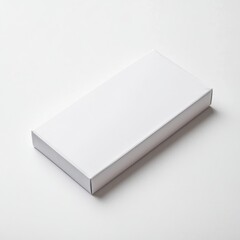 Wall Mural - a clean, white rectangular packaging box template laying flat on a plain white surface