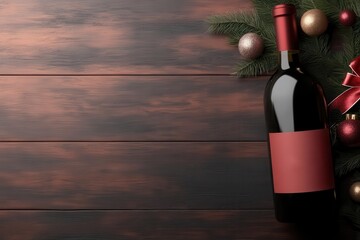 Personalized wine bottle with custom label, festive occasion, 3D illustration