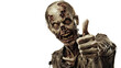 © PalaG - Cheerful Zombie Thumbs Up - Positive Undead Gesture in Spooky Theme.