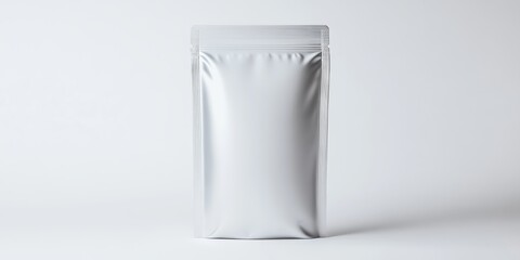 Wall Mural - a simple, unbranded matte foil pouch, standing upright with a clean white background