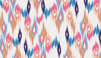 Wall Mural - geometric ethnic vintage texture vector art design. textile fashion pattern line ikat seamless pattern and batik fabric texture asian background wallpaper geometry indian. Ethnic abstract ikat art .