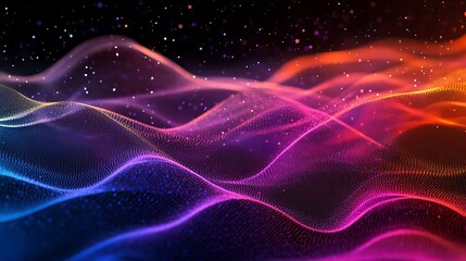 A colorful, moving background with tiny dots that create flowing waves. This is a digital image.