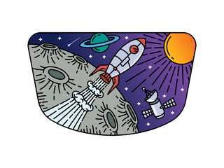 Wall Mural - beautiful view in outer space illustration