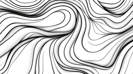 Wall Mural - a black and white abstract background with wavy lines, ai