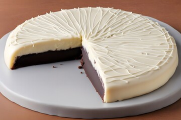 Wall Mural - A giant new york black and white cookie with half chocolate and half vanilla icing, AI Generated