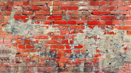 Poster - Texture of brick wall in red