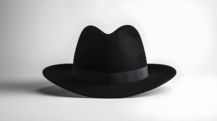 Textured realistic black hat on white background, graphic resources