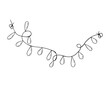 © Masha_tolk_art - Decorative string lights in monochrome style. Holiday garland vector isolated illustration. Drawing black Elements painted by inks for festivals and cultural celebrations, invitations, greeting cards