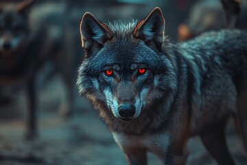 Poster - gray wolf portrait