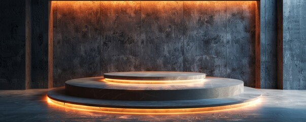 Design a podium mockup with integrated lighting.