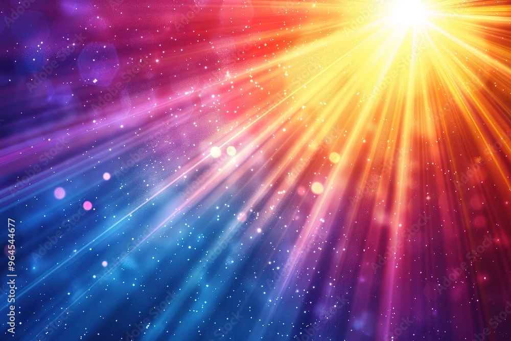 glowing light burst Realistic sun rays. colorful sun ray glow abstract ...