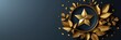 © creative_art86 - Abstract background with a golden star surrounded by leaves, perfect for celebrations, awards, and success themes. Minimalist and elegant design for your projects.
