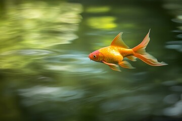 Wall Mural - goldfish in aquarium