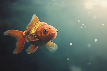 Wall Mural - goldfish in aquarium