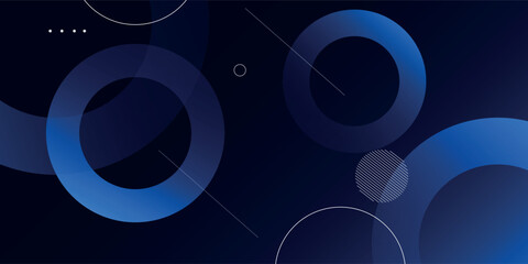 Wall Mural - minimal geometric background. blue elements with fluid gradient. cool background design for posters.
