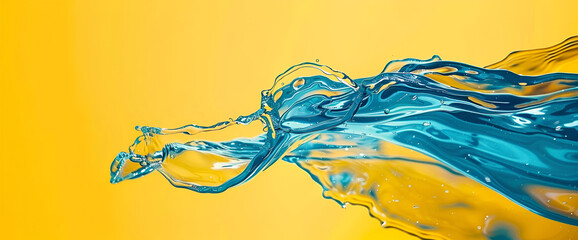 abstract background with blue, orange and yellow , colors on the yellow background 