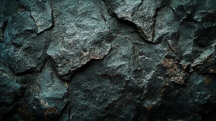 Wall Mural - A close-up view of textured dark rock surfaces, showcasing natural patterns and colors.