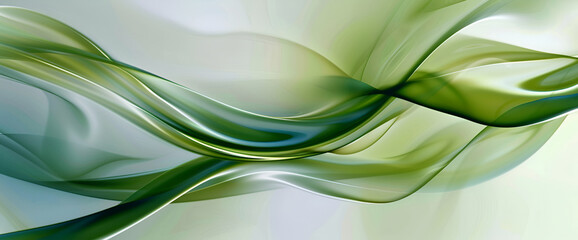 Wall Mural - abstract green background with smooth lines and waves, Abstract background of green wavy fabric