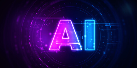 2d illustration Artificial Intelligence (AI) concept
