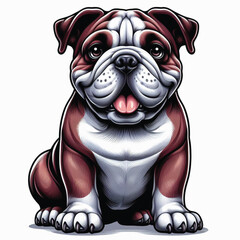 Cute Bulldog dogs Vector Cartoon illustration