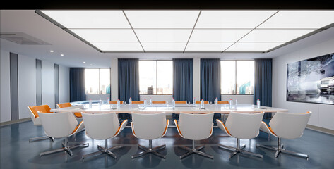 Wall Mural - 3d render modern meeting room