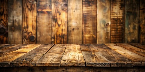 Poster - Vintage wooden boards with a grungy background perfect for a rustic concept