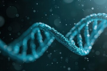 Human cell biology DNA strands molecular structure illustration, human genome. Medical research, genetics