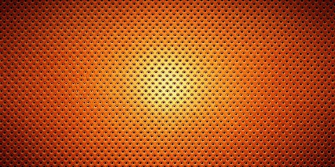 Orange textured metal background with perforated sheet design