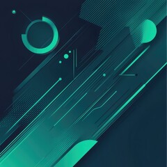 Wall Mural - a modern abstract background with teal geometric shapes and lines, perfect for technology, design, o