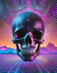 Wall Mural - Psychedelic human skull