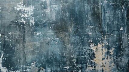 Canvas Print - Abstract panoramic grunge grey-blue background with rough texture and copy space.