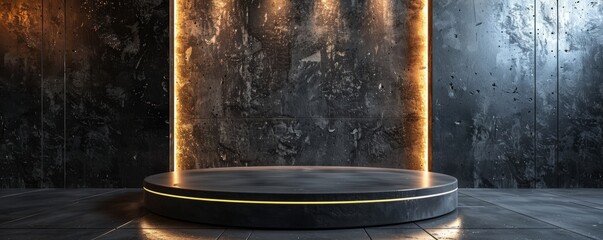 Wall Mural - Create a podium mockup with a sleek and shiny finish.