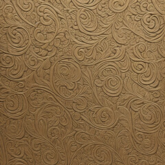 Exquisite golden color wallpaper texture, decorated colorful yellow ornate patterns paper detailed macro closeup photography