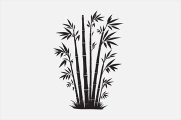 Bamboo logo style silhouette design.