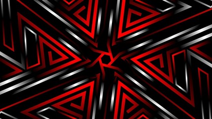 Wall Mural - Abstract black background with gradient red geometric lines pattern 