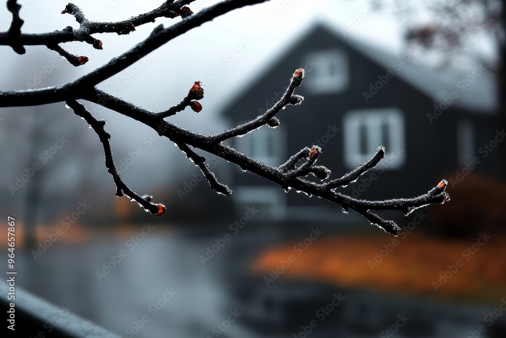 Home Tree Snapping Tree branches snapping in the wind as the house looms in the background ...