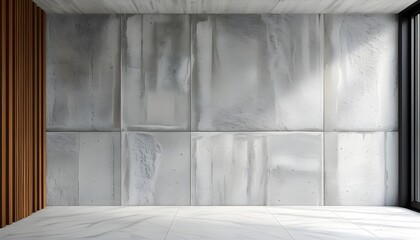 Canvas Print - textured natural stone and concrete wall with a delicate white cement finish